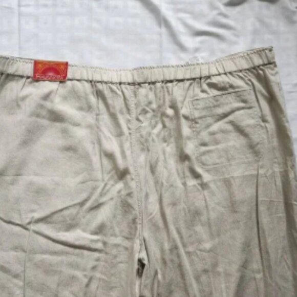 Havanera Drawstring Linen Blend Pants Womens 4XL Ivory Wide Leg Baggy New NWT - Picture 3 of 5